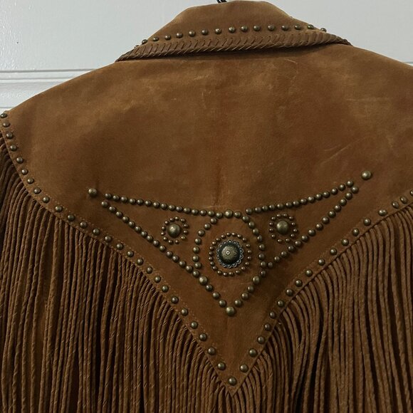 Cripple Creek Roan Leather Fringe Jacket with Studded Pockets & Lapel, NWT - Picture 7 of 10